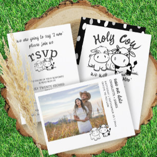 Holy Cow We Will Say I Moo Wedding  Invitation