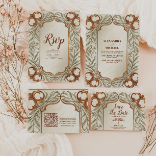 Photo Art Nouveau Elegant Botanical Wedding Save The Date