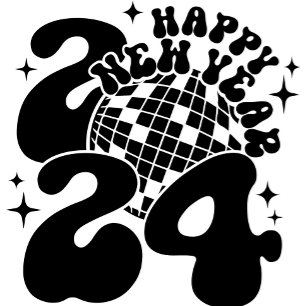 Happy New Year 2024 Paper Plate