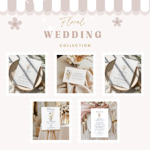 Rustic Blue Floral Garden Wedding Invitation