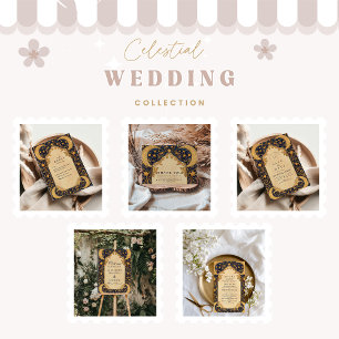 Golden Moonlit Baroque Wedding Enclosure Card