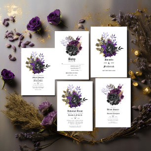 Purple Black and Gold Gothic Wedding Program
