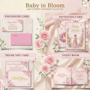 Baby in Bloom Baby Shower Table Tent Sign