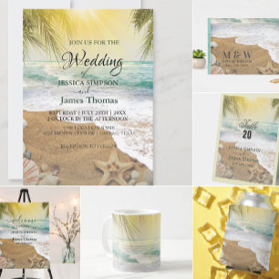 Elegant Sunshine And Blue Ocean Beach Guest Book