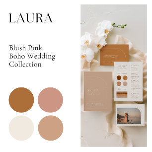 Minimalist Terracotta Wedding Ceremony Programs Hand Fan