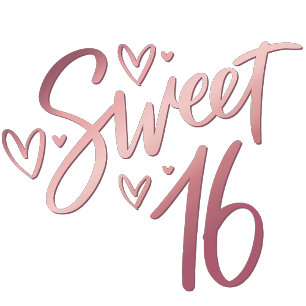 Sweet 16 Sixteen rose gold Heart Sticker