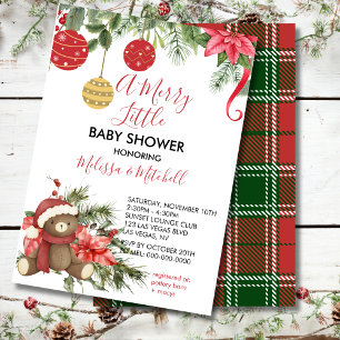 Oh girl christmas winter baby shower invitation