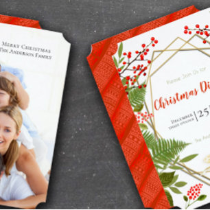 Vintage Santa Red Berry Winter Greens Square Sticker