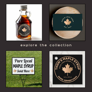 Gold Canadian Maple Leaf Address Classic Round Sticker
