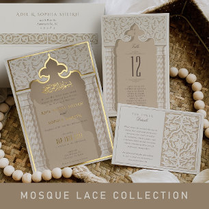 Ornate Architectural Lace Wedding Invitation