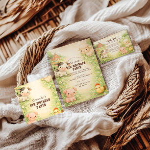 Whimsical Farm Friends Storybook Kids Birthday Classic Round Sticker