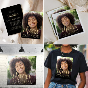 Custom Photo Cheers 30th Birthday Party Invitation