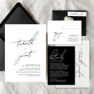 Elegant Script names Wedding Envelope Wrap Around Label