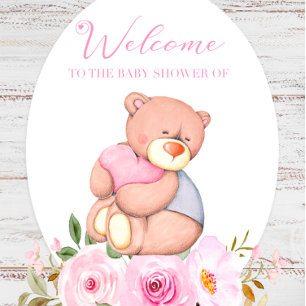Cute We Can Bearly Wait Girl Baby Shower Invitation