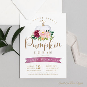 A Sweet Little Pumpkin Is On the Way Baby Shower Invitation