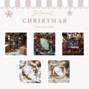 Rustic Lantern Christmas Party Classic Round Sticker