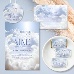 OVER or UNDER Cloud Nine 9 Bridal Shower GAME Invitation