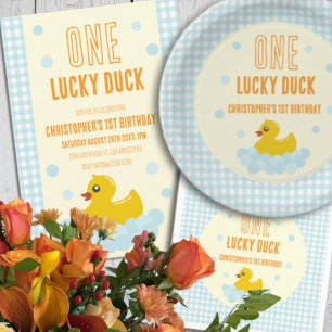 Duck 1st Birthday Invitation
