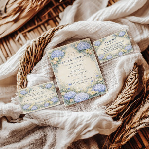 Dusty Blue Hydrangea Garden Bridal Shower Napkin