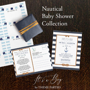 Light Baby Blue Nautical Infinity Knot Baby Shower Invitation