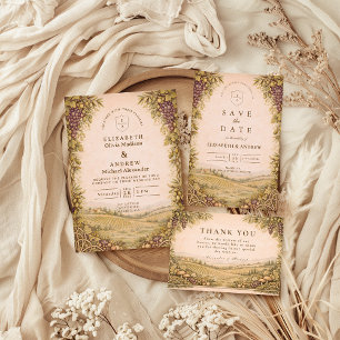 Rustic Countryside Vineyard Wedding Save The Date