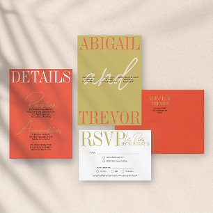 Bold and Retro Wedding Invitation