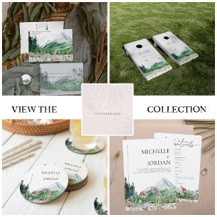 Rustic Mountain Wildflower   Boho Wedding All In One Invitation