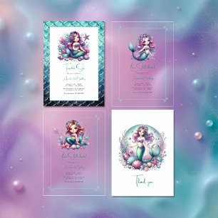 Let’s Shell-ebrate Under the Sea Mermaid Birthday Acrylic Invitations