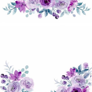 Purple Watercolor Peony Eucalyptus Couples Shower  Invitation