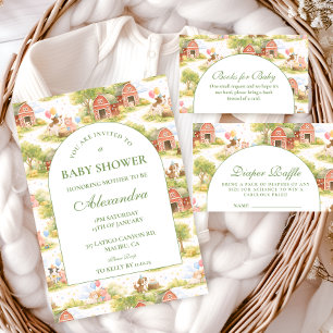 Classic Farm Animals Barnyard Baby Shower Napkin