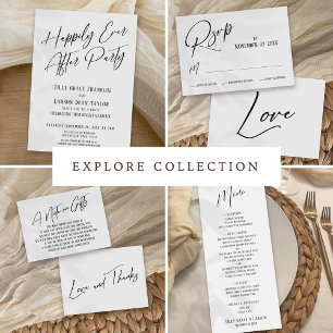 Happily Ever After Modern Elegant Wedding Party Invitation