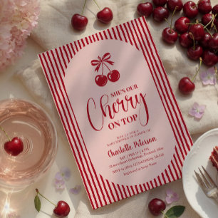 Cherry on Top Baby Shower books for baby Enclosure Card