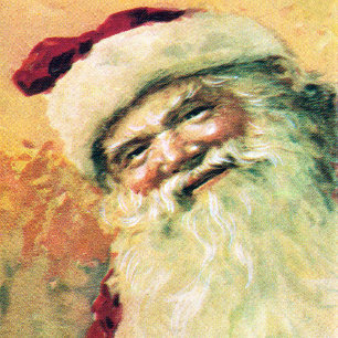 Happy Santa Merry Christmas Vintage Holiday Card