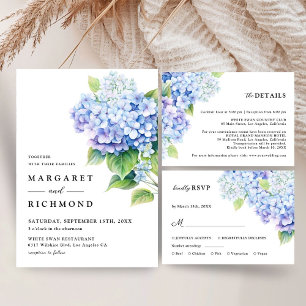 Hydrangea Dusty Blue Floral Wedding Classic Round Sticker