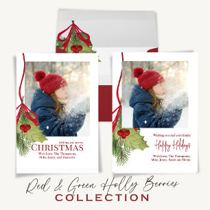 Christmas Holiday Winter Greenery Holly Photo 