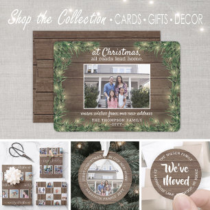 All Roads Lead Home New Address 2 Photo Christmas Holiday Card