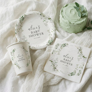Elegant Greenery Baby Shower Invitation Postcard
