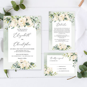 Greenery Boho Floral Eucalyptus Wedding Invitation