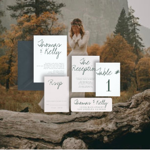 Modern Calligraphy Reception Card