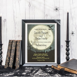 Halloween invitation, Information card for wedding