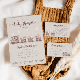 Safari Animals Train Baby Shower Book Enclosure Ca