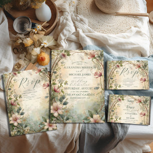 Art Nouveau Inspired Floral Symphony Wedding Save The Date