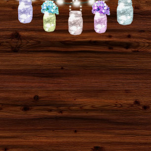 Rustic Mason Jar With Lights Wedding Rehearsal Invitation