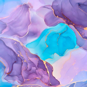 Purple Teal Ethereal Alcohol Ink Wedding Shower Invitation