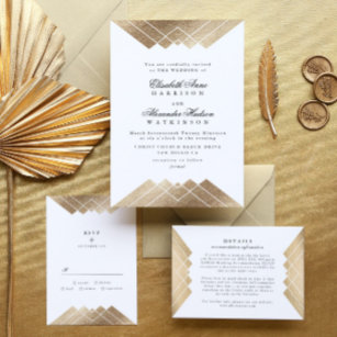 Geometric Gold Gatsby Wedding Pressed