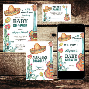 Mexican fiesta little muchacho baby shower invitation