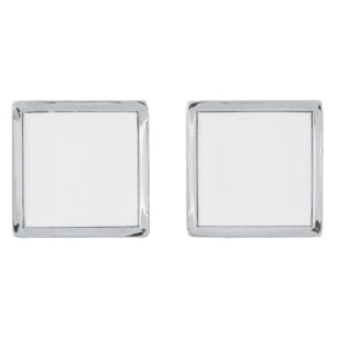 Square Cufflinks, Silver Plated