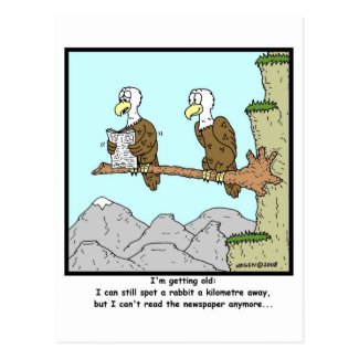 Shortsighted: Eagle Cartoon Postcard