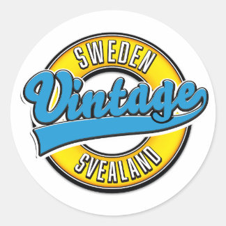 Svealand Sweden Vintage style logo Classic Round Sticker