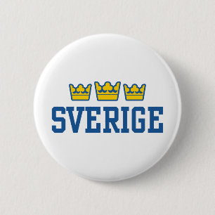 Sverige 6 Cm Round Badge